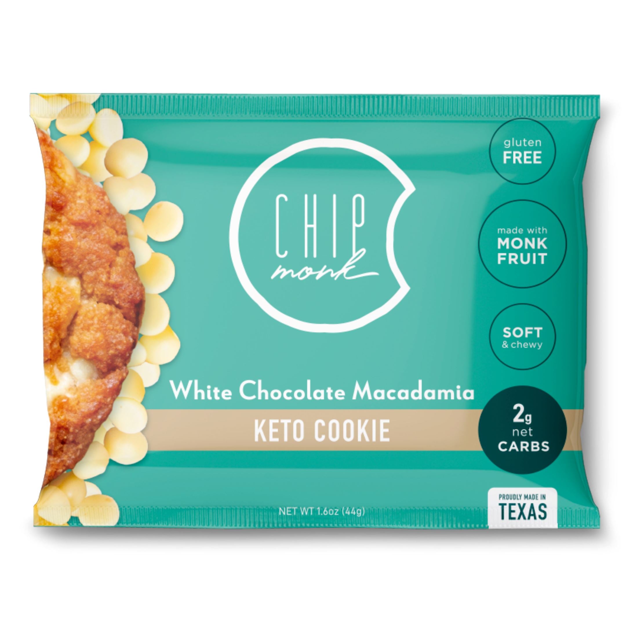 White Chocolate Macadamia Keto Cookies by ChipMonk Baking