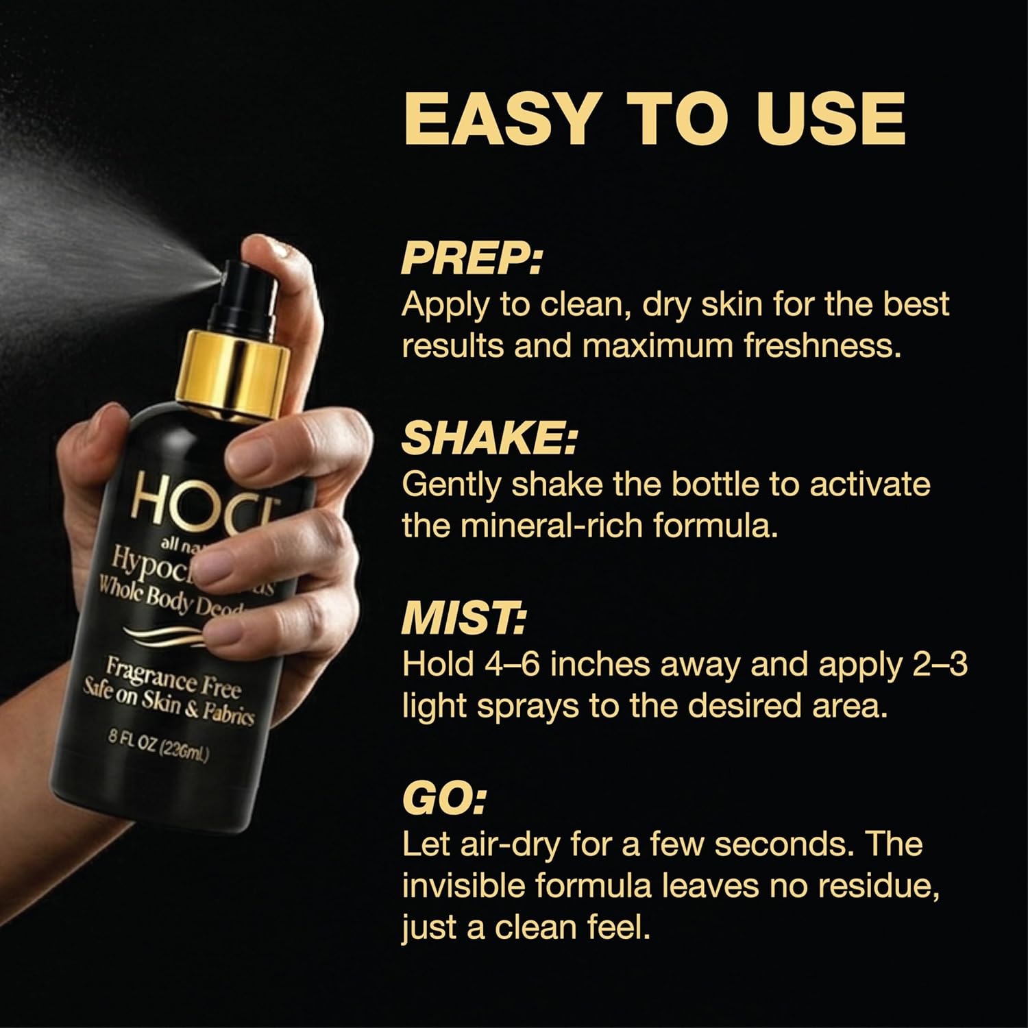 Whole Body Deodorant Spray | Fragrance-Free + Aluminum-Free HOCl