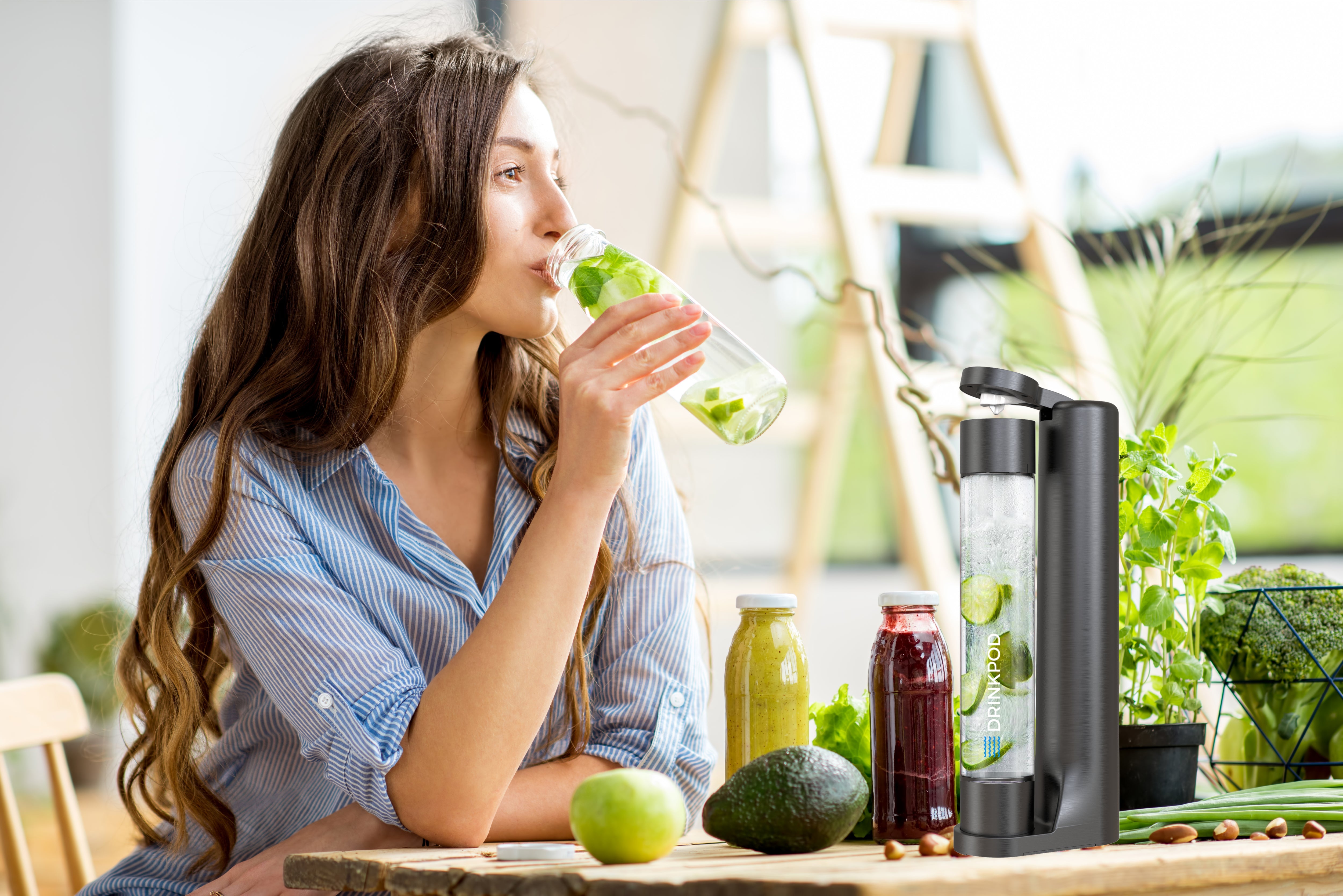 FIZZPod Soda Machine - Make Homemade Sparkling Water, Juice, Tea and Cocktail Drinks with Fruits & Candy by Drinkpod