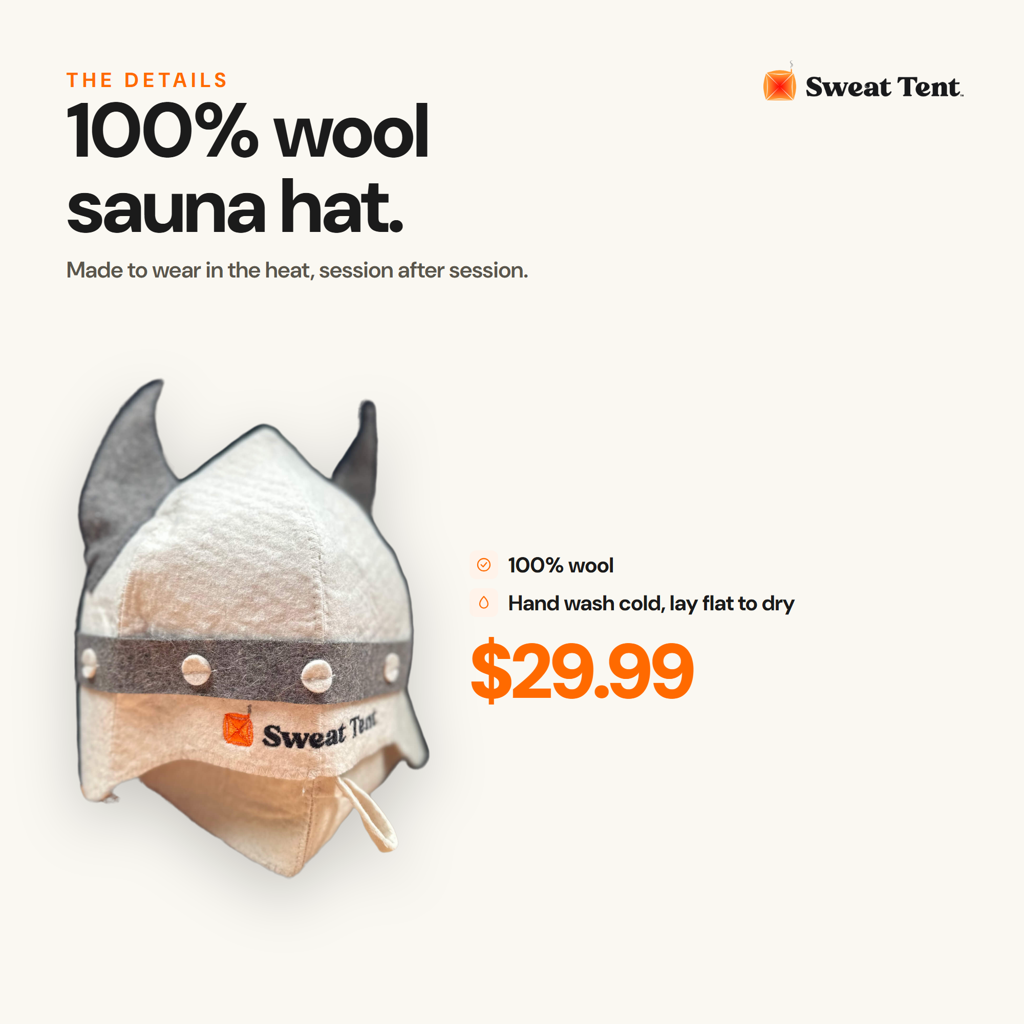 Wool Sauna Hat