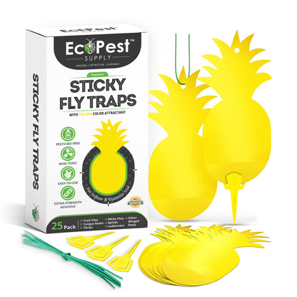 Sticky Fly Traps (Yellow) — 25 Pack by EcoPest Supply