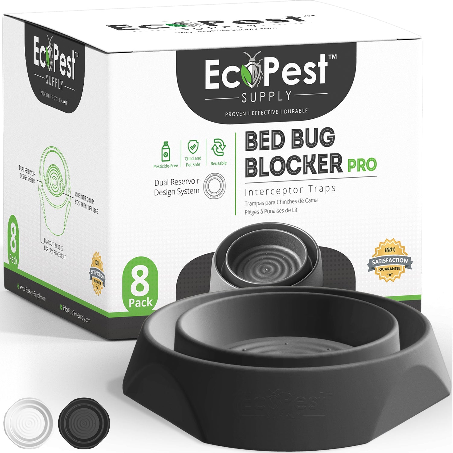 Bed Bug Blocker (Pro) — 8 Pack | Interceptors, Monitors, and Traps by EcoPest Supply