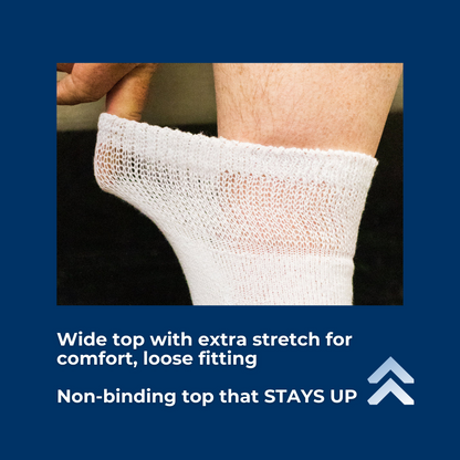 Men's Cotton Diabetic Ankle Socks (6 Pair) by DIABETIC SOCK CLUB