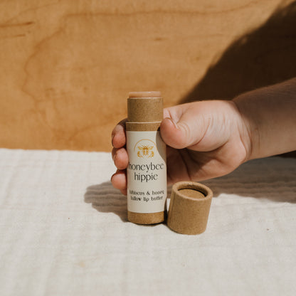 hibiscus & honey tallow lip butter by Honeybee Hippie