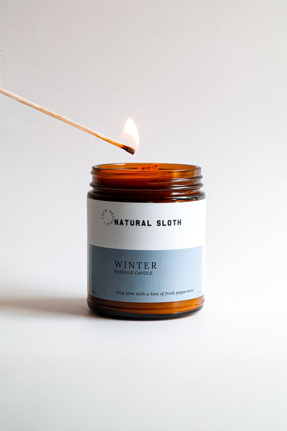 Winter Beeswax Candle