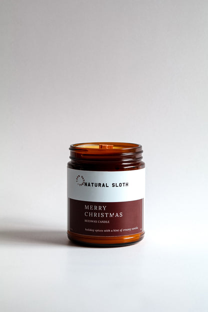 Merry Christmas Beeswax Candles