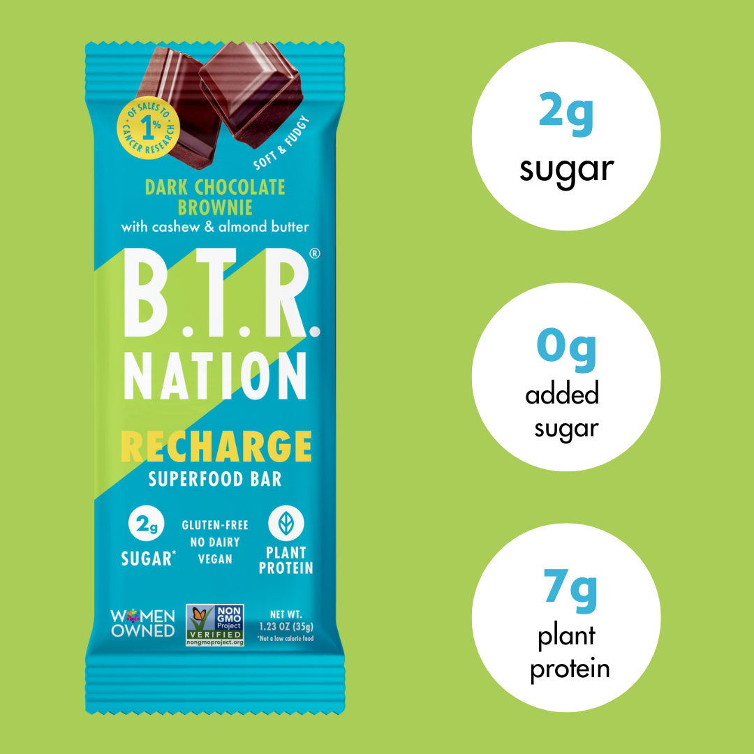 Dark Chocolate Brownie RECHARGE (12 Count) 🍫 by B.T.R. Bar