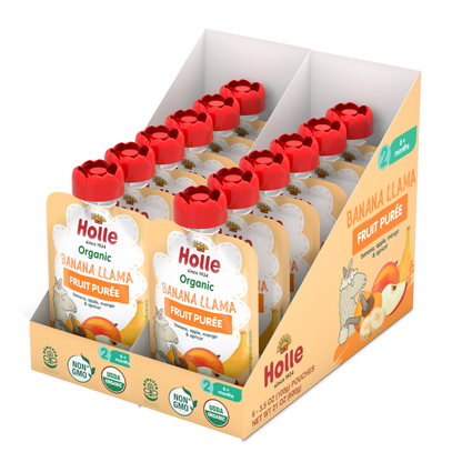 Holle Baby Food Pouches - Organic Fruit Puree - Banana Llama by Holle USA