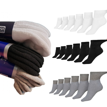Men's Cotton Diabetic Ankle Socks (6 Pair) by DIABETIC SOCK CLUB