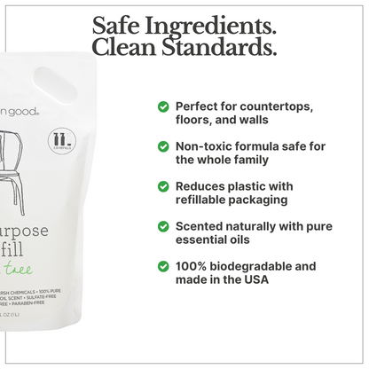 All Purpose Cleaner Refill Pouch and Glass Bottle Set by Common Good