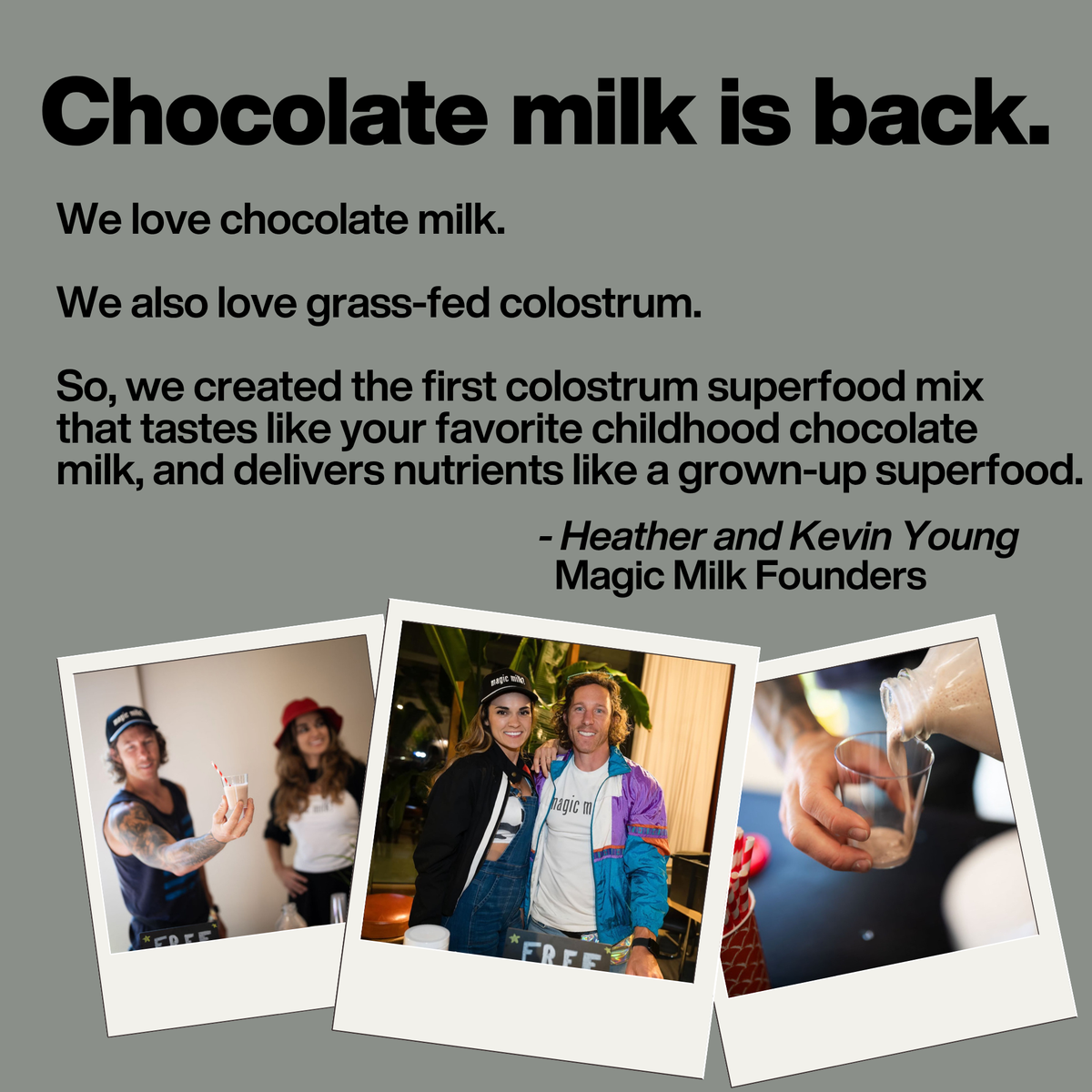 magic milk - colostrum, grass-fed from New Zealand, chocolate milk flavor