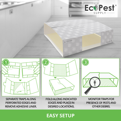 Silverfish Glue Traps – 12 Pack | Sticky Indoor Pest Control Trap for Silverfish by EcoPest Supply