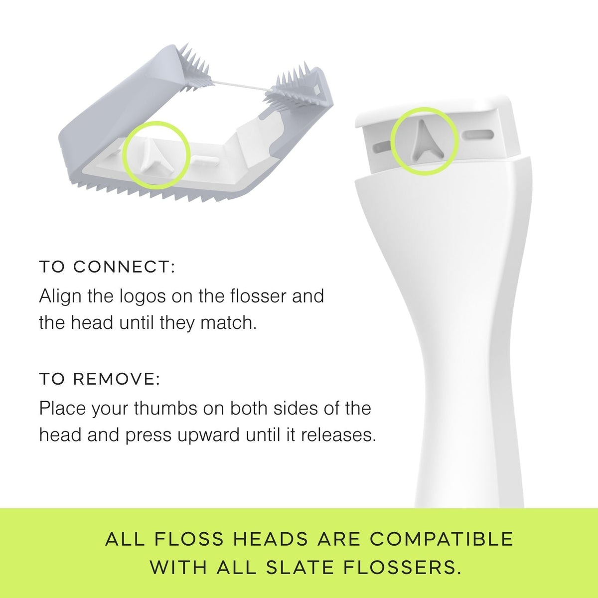 White Smooth Floss Heads