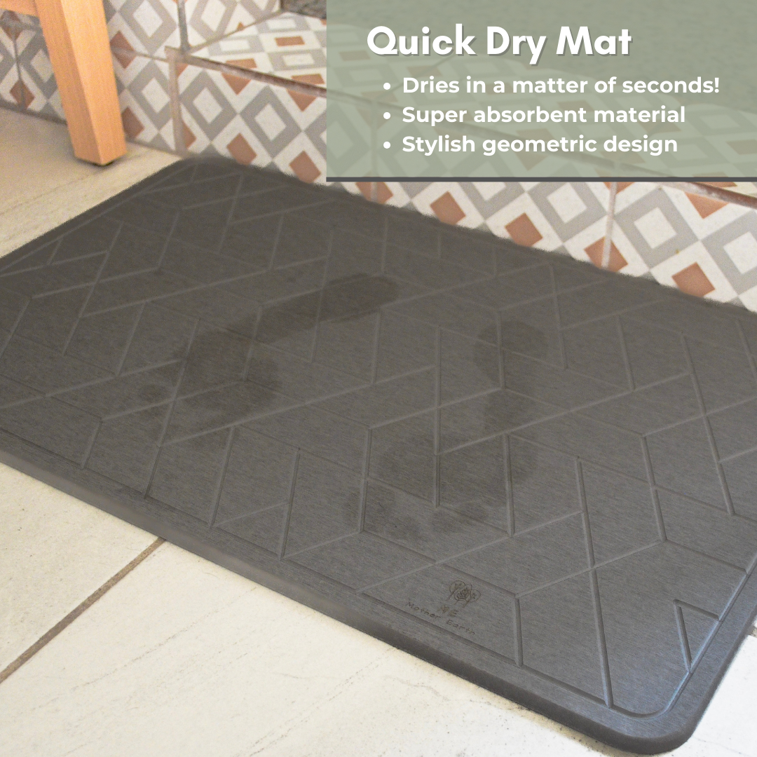 Quick Dry Diatomaceous Earth Floor Stone Bath and Dish Mat | Bathroom Shower Mat Non-Slip | Super Absorbent | Eco Friendly | Sustainable
