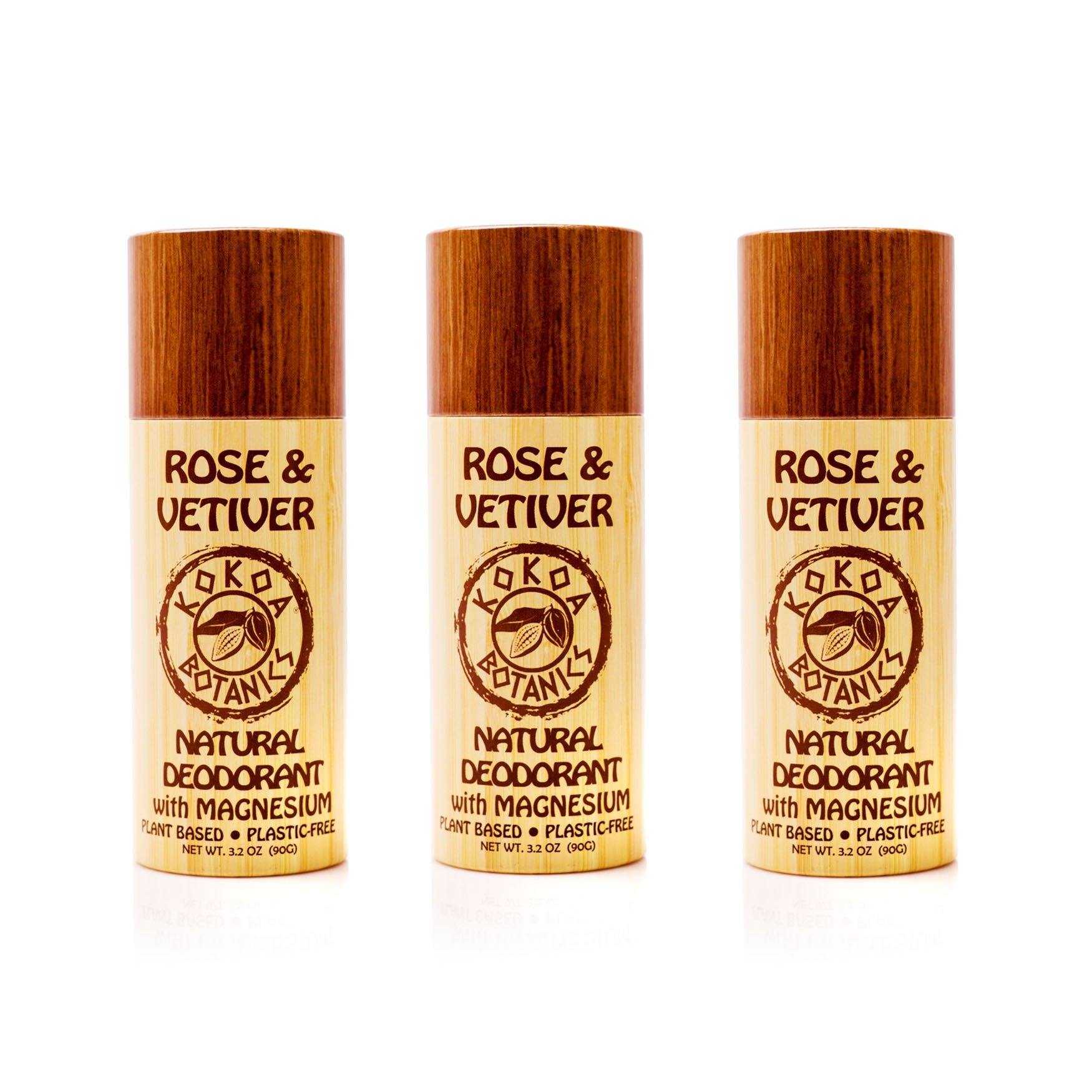 ROSE and VETIVER - Natural Deodorant - Plastic-Free - Aluminum-Free - 3.2 oz by kokoabotanics