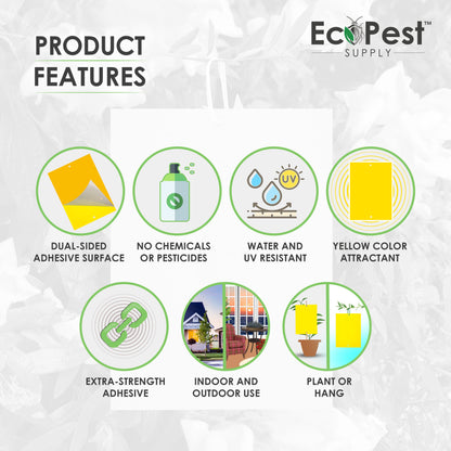 Extra-Wide Sticky Fly Traps (Yellow) — 40 Pack by EcoPest Supply