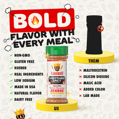 Popcorn Combo Pack of 4, Herb, Spices, Topper and Seasoning Gift Set - Everything Spicy, Pizza, Ranch, Lemon & Garlic - Premium All Natural & Healthy Spice Blend by Flavor God Seasonings