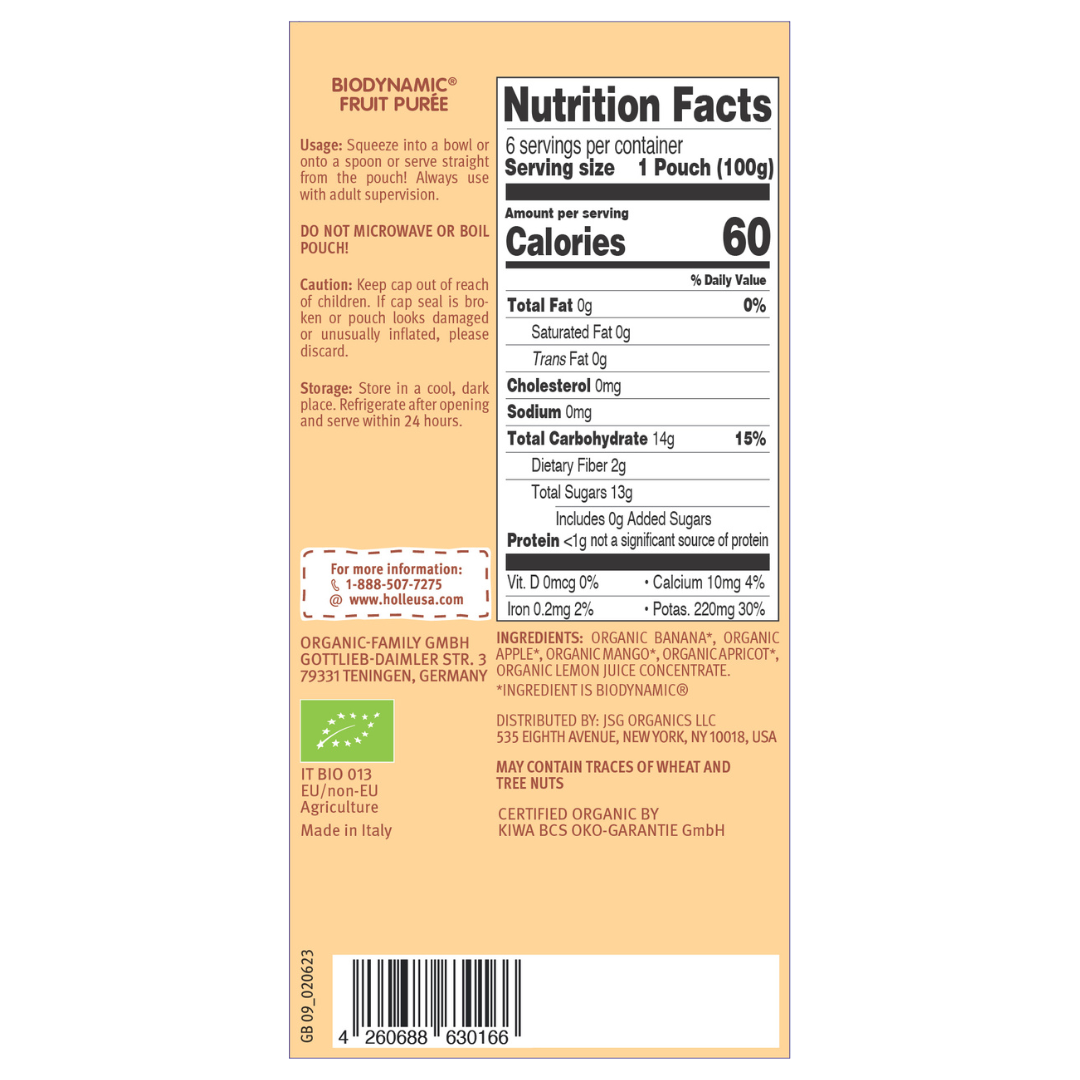 Holle Baby Food Pouches - Organic Fruit Puree - Banana Llama by Holle USA