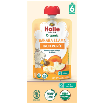 Holle Baby Food Pouches - Organic Fruit Puree - Banana Llama by Holle USA