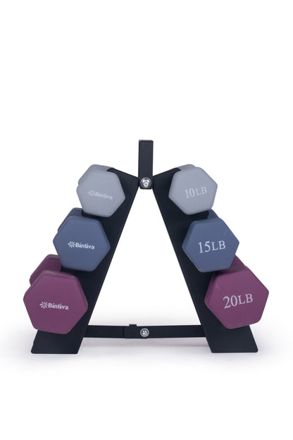 Neoprene Hexagon shaped dumbbells - Earth Tones by Bintiva