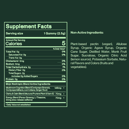 Brain Boost Gummies - Pomegranate Hibiscus by Mojo | Mushroom Dosed Gummies