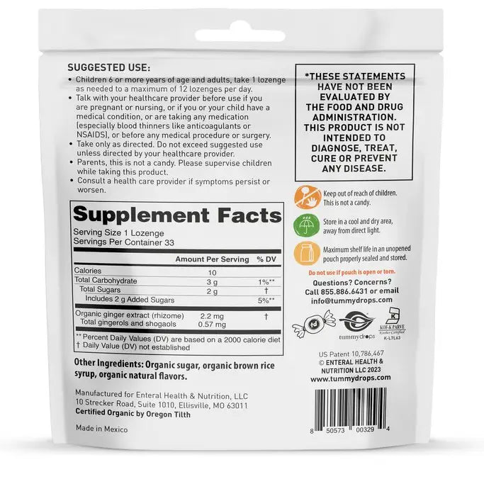Double Ginger Peach Tummydrops, 33 ct
