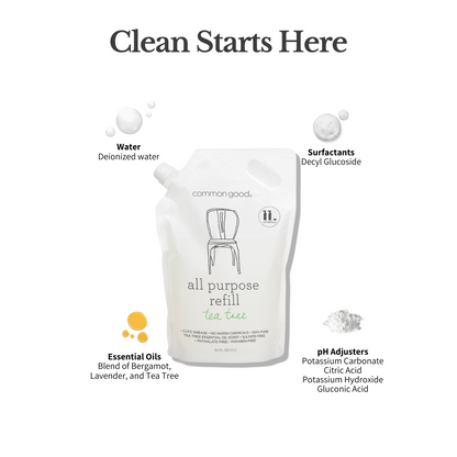 All Purpose Cleaner Refill Pouch and Glass Bottle Set by Common Good