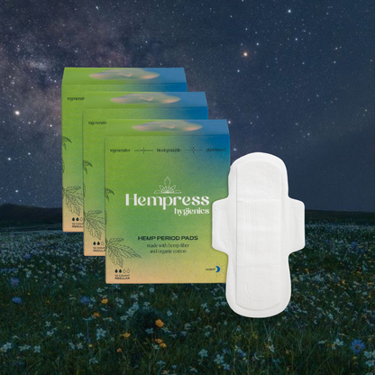Organic Night Pads 3 Pack by Hempress Hygienics
