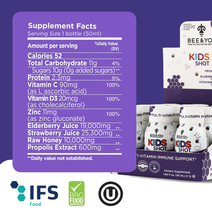 Elderberry Immune Support Shot Drink for Kids x 12