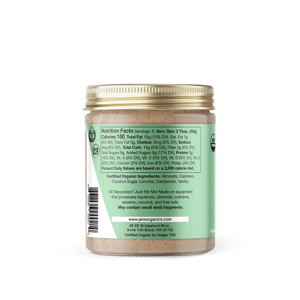 JEM Organics Cashew Cardamom Almond Butter - Small 6 pack by Farm2Me