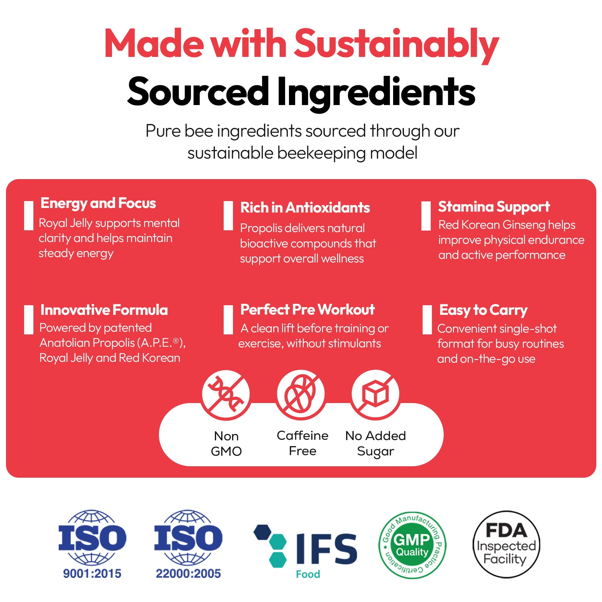 Royal Jelly, Red Korean Ginseng, Propolis Energy X Natural Shot