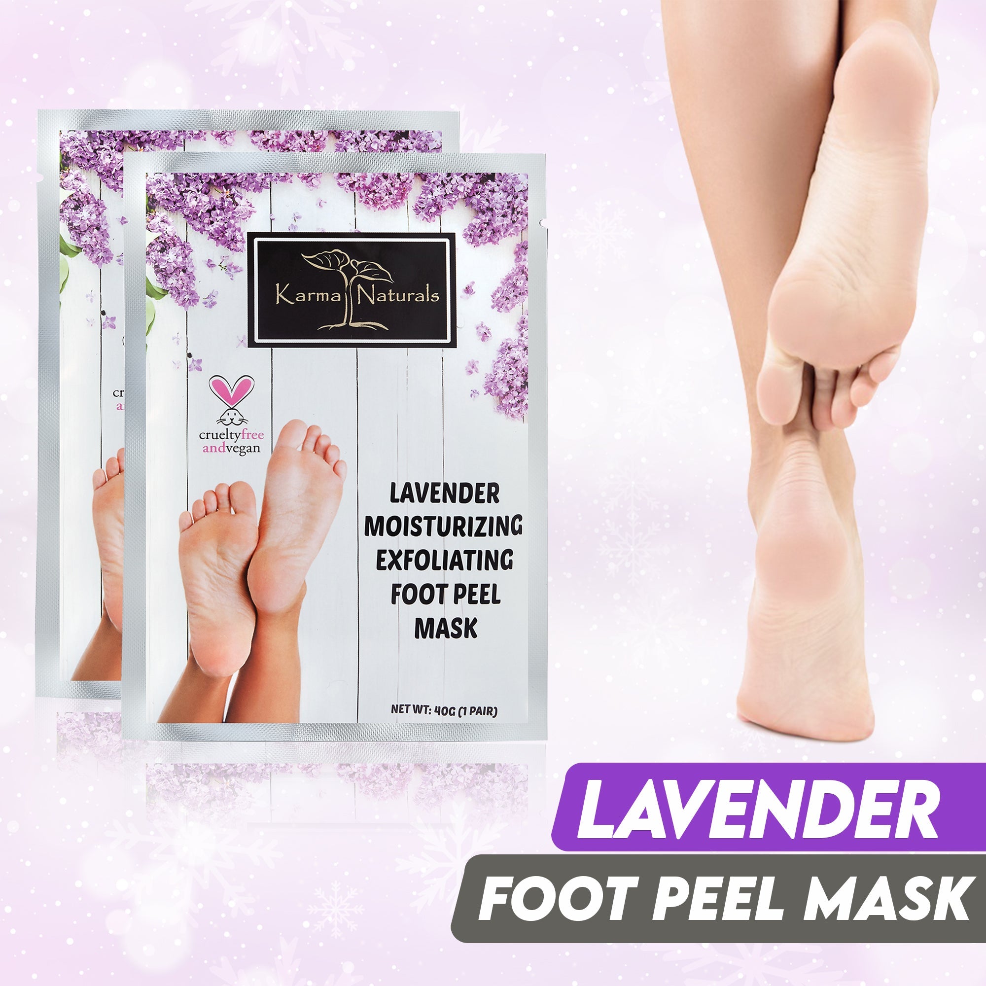 Karma Naturals lavender Foot Peel Mask - 2 Pack