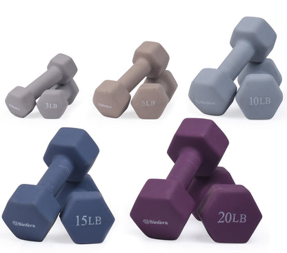 Neoprene Hexagon shaped dumbbells - Earth Tones by Bintiva