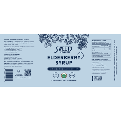 Elderberry Syrup with Blue Agave - Organic