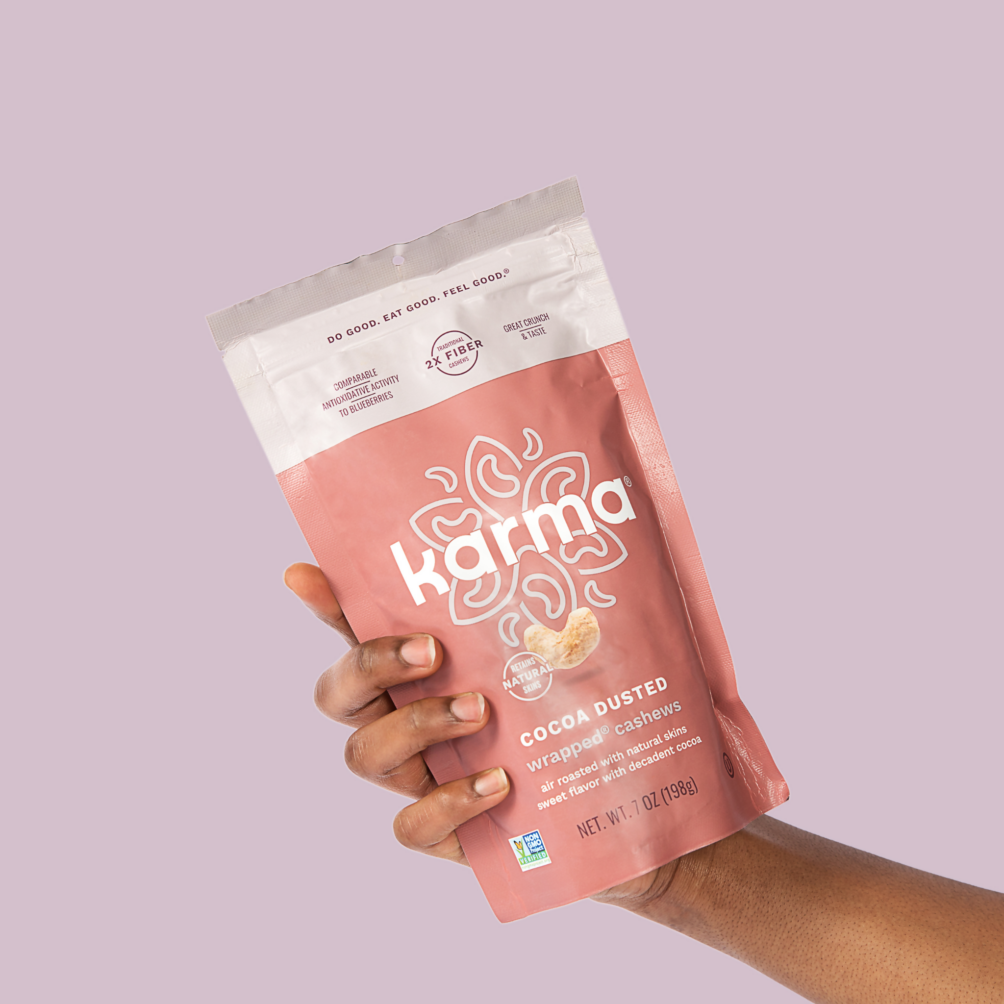 Karma Cocoa Dusted Wrapped Cashews by Farm2Me