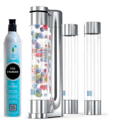 FIZZPod Soda Machine + 1 CO₂ Cylinder - Make Homemade Sparkling Water, Juice, Tea and Cocktail Drinks with Fruits & Candy by Drinkpod