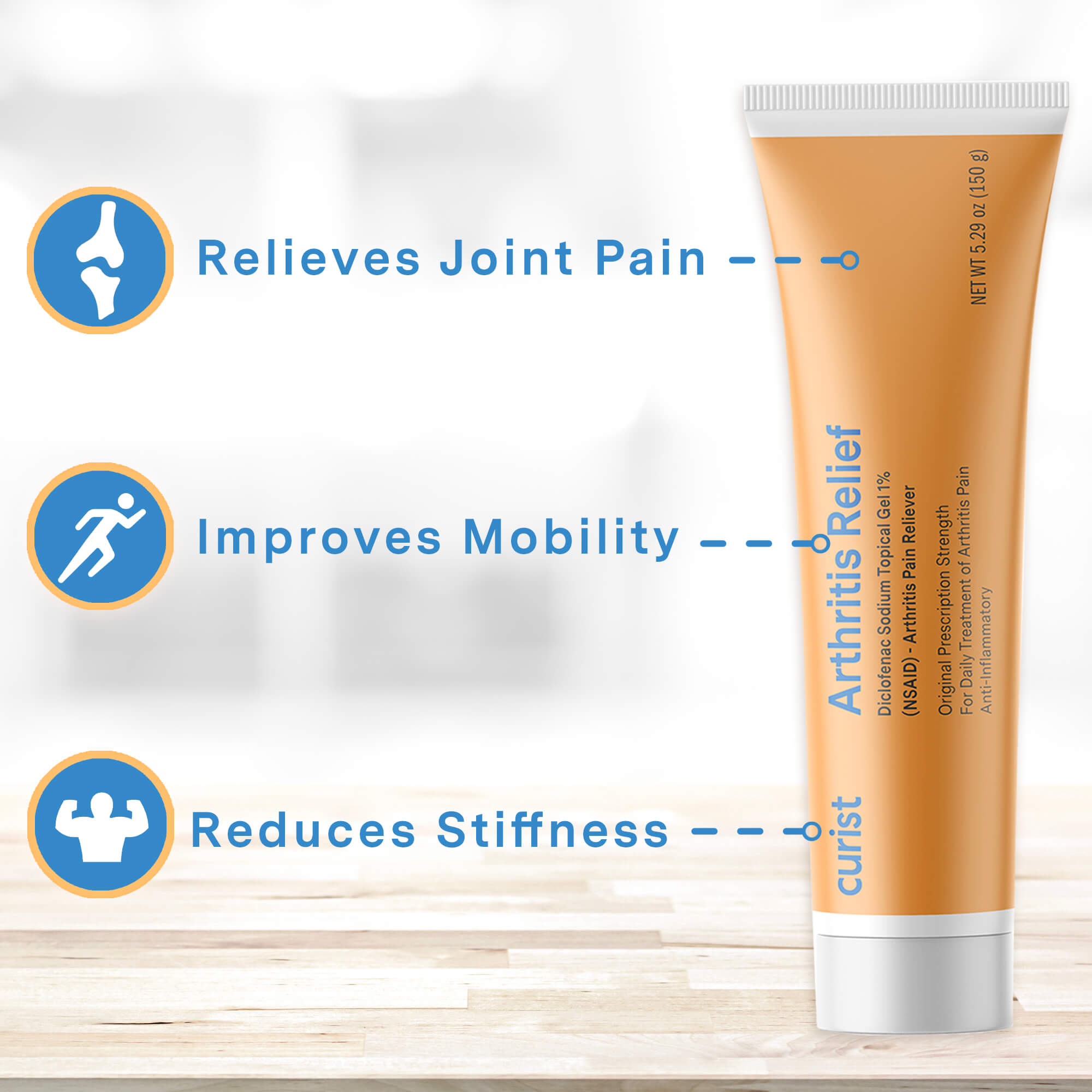 Arthritis Relief Gel 1% (Voltaren Generic), 150 g by Curist