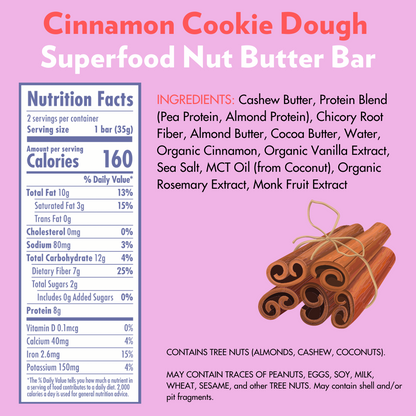Cinnamon Cookie Dough Sampler (4 Count) by B.T.R. Bar
