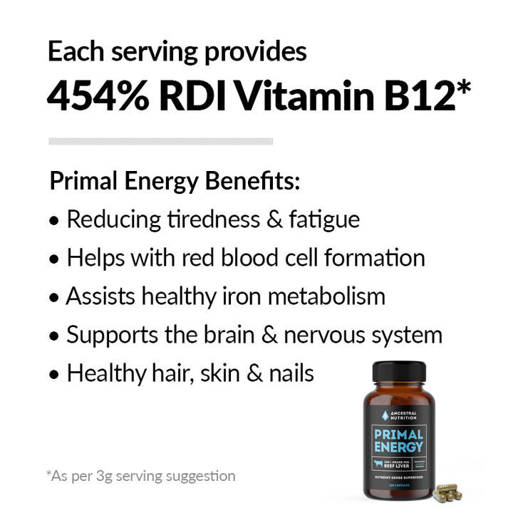 Primal Energy - Grass Fed Beef Liver Supplement