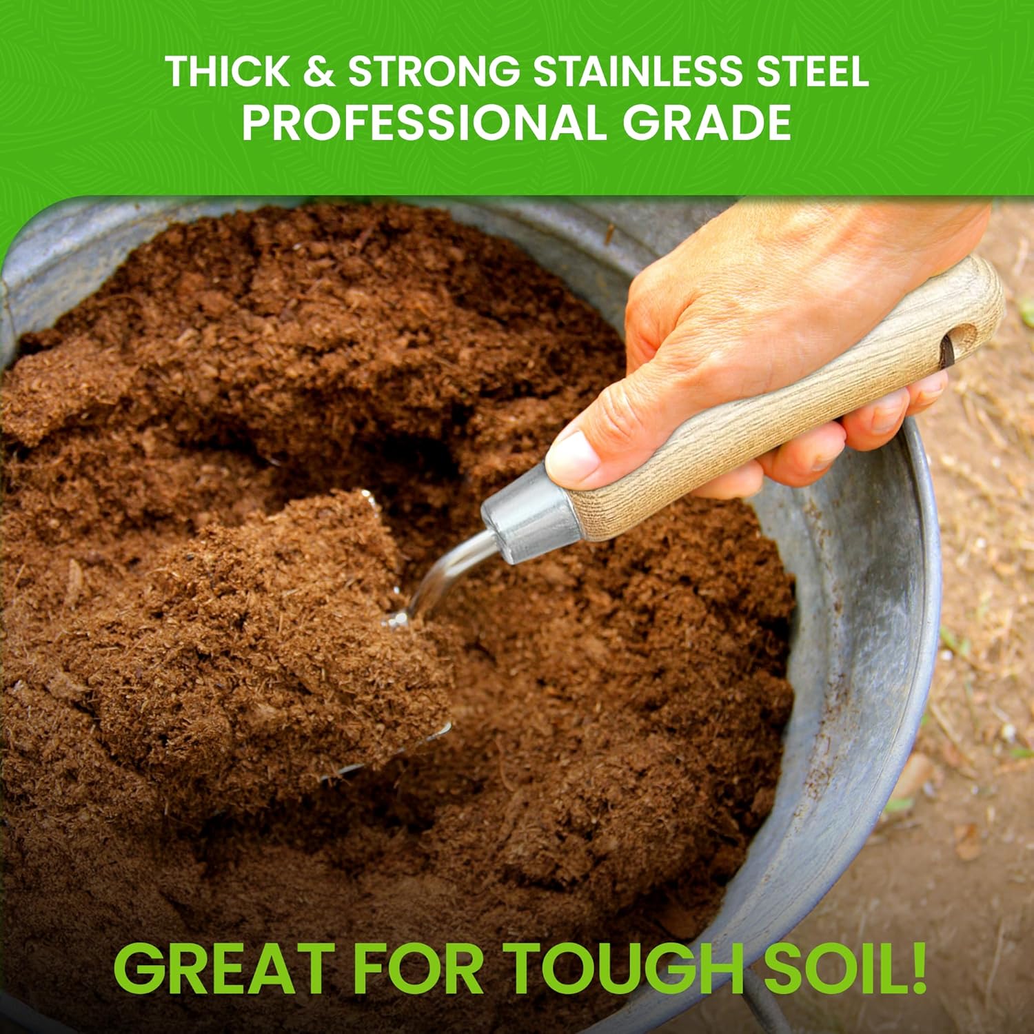 Stainless Steel Garden Trowel (classic wood handle)
