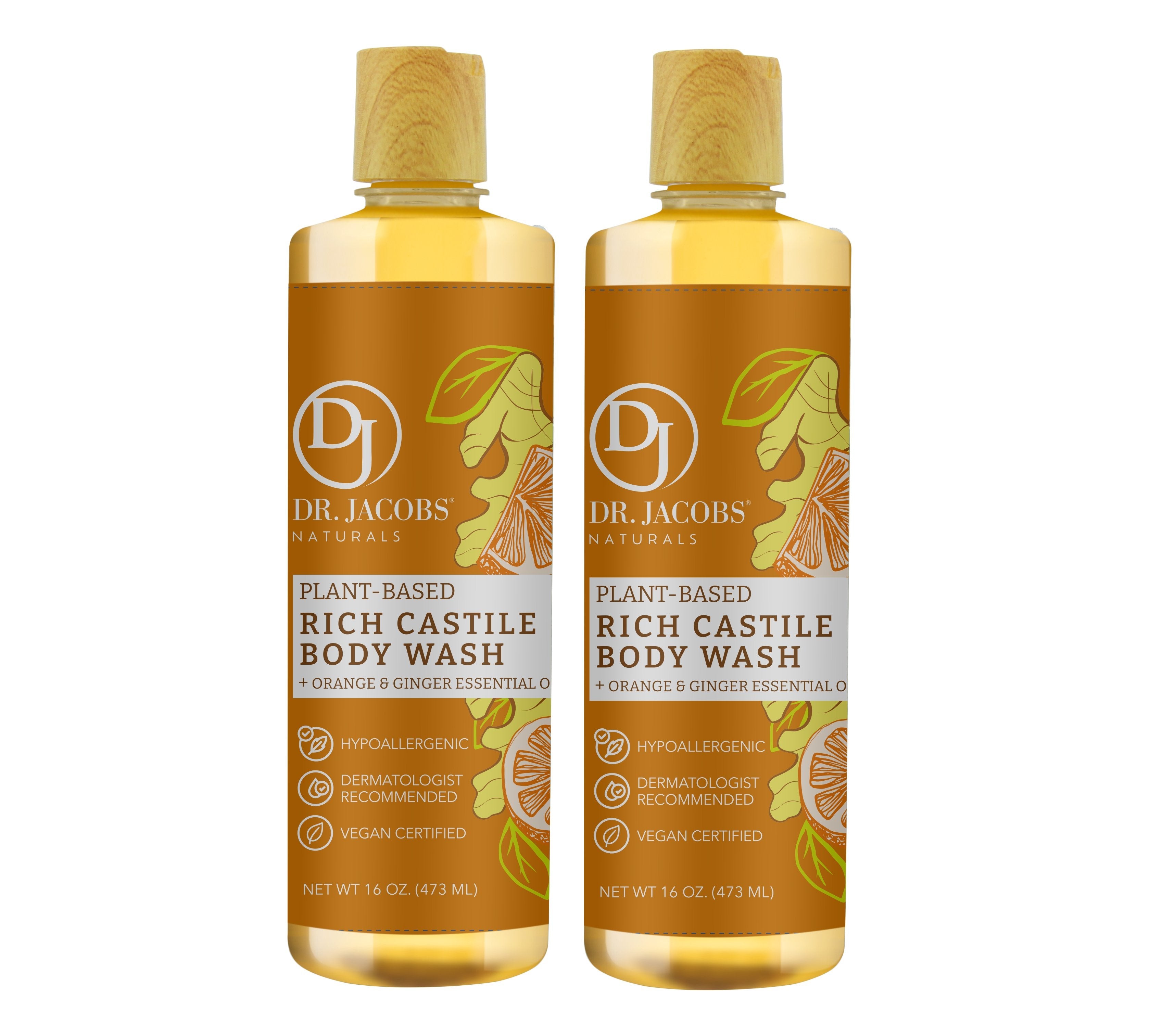 Orange & Ginger Castile Body Wash by Dr. Jacobs Naturals