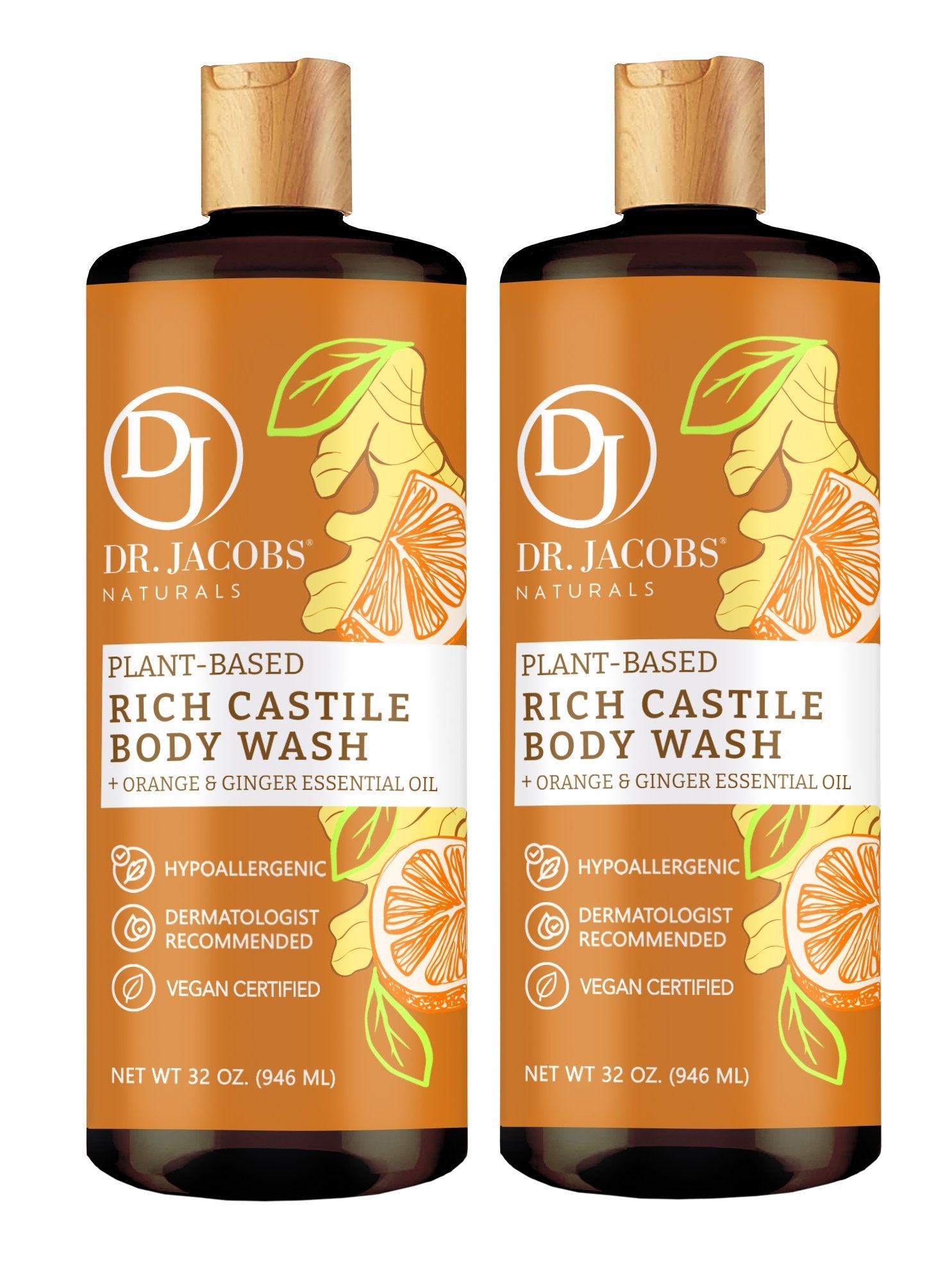 Orange & Ginger Castile Body Wash by Dr. Jacobs Naturals