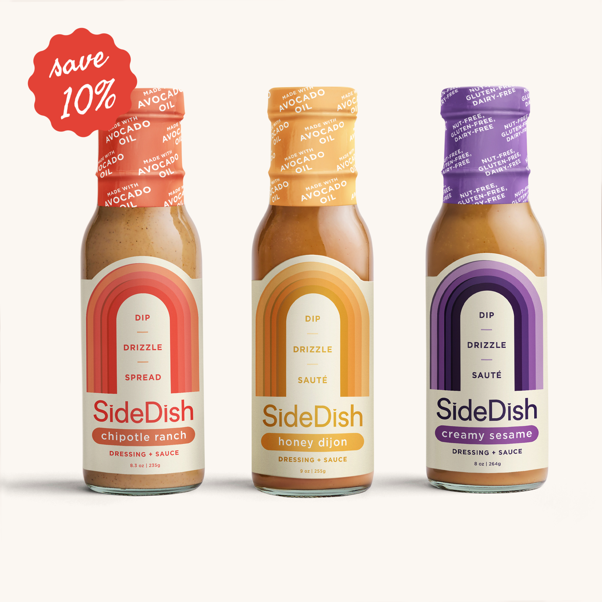Best Sellers | 3 Pack | Chipotle Ranch, Honey Dijon, Creamy Sesame