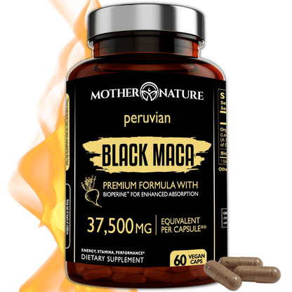 Black Maca Capsules 37,500 mg by Mother Nature Organics