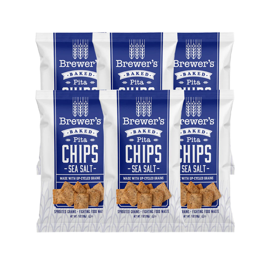 Brewer's Crackers Sea Salt Pita Chips - 12 Bags x 7 oz by Farm2Me