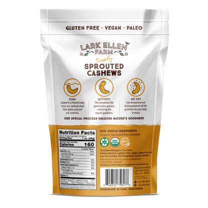 Cashews Unsalted, Sprouted Organic