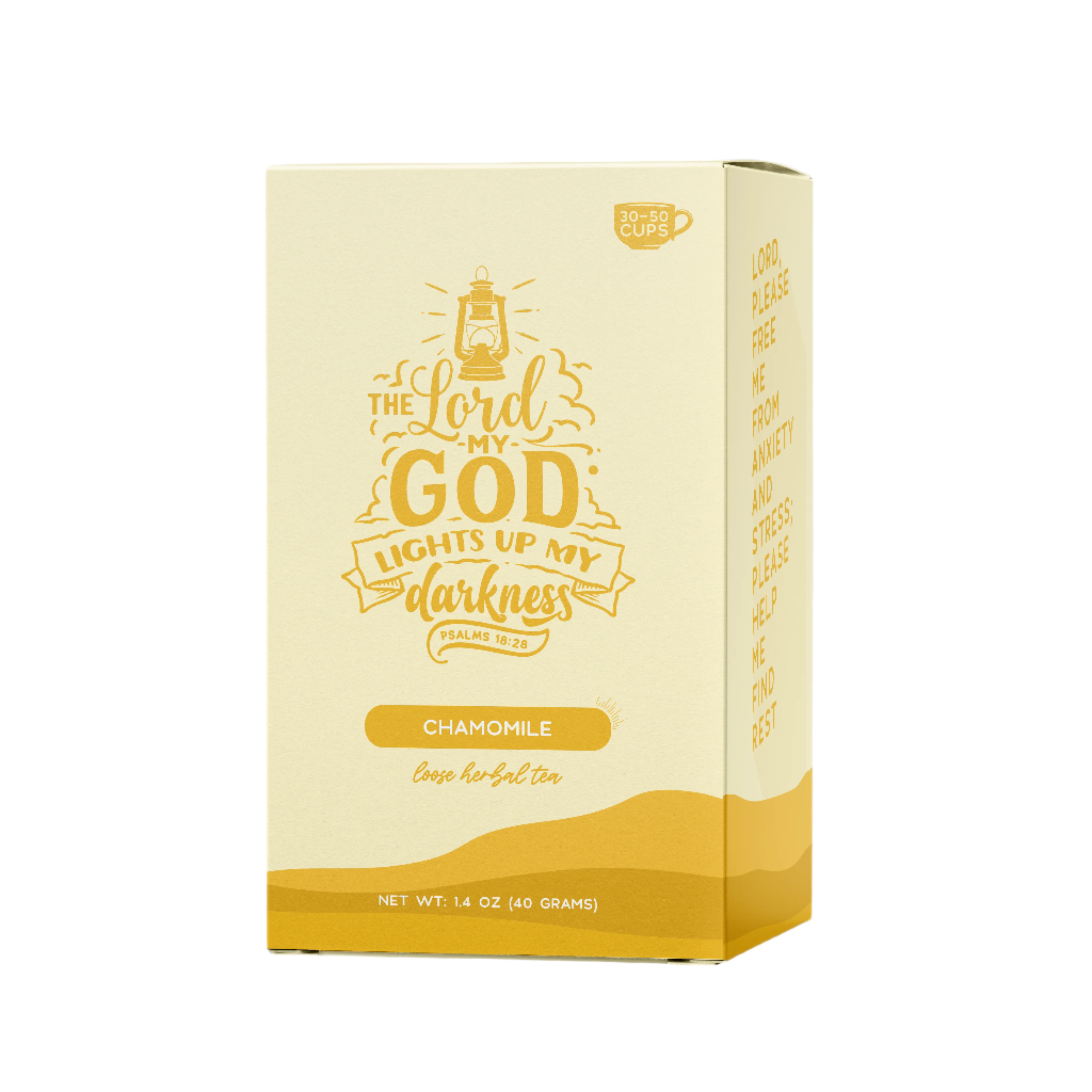 Bible Verse Tea "The Lord Lights Up My Darkness" Chamomile by Little Prayer Tea Company