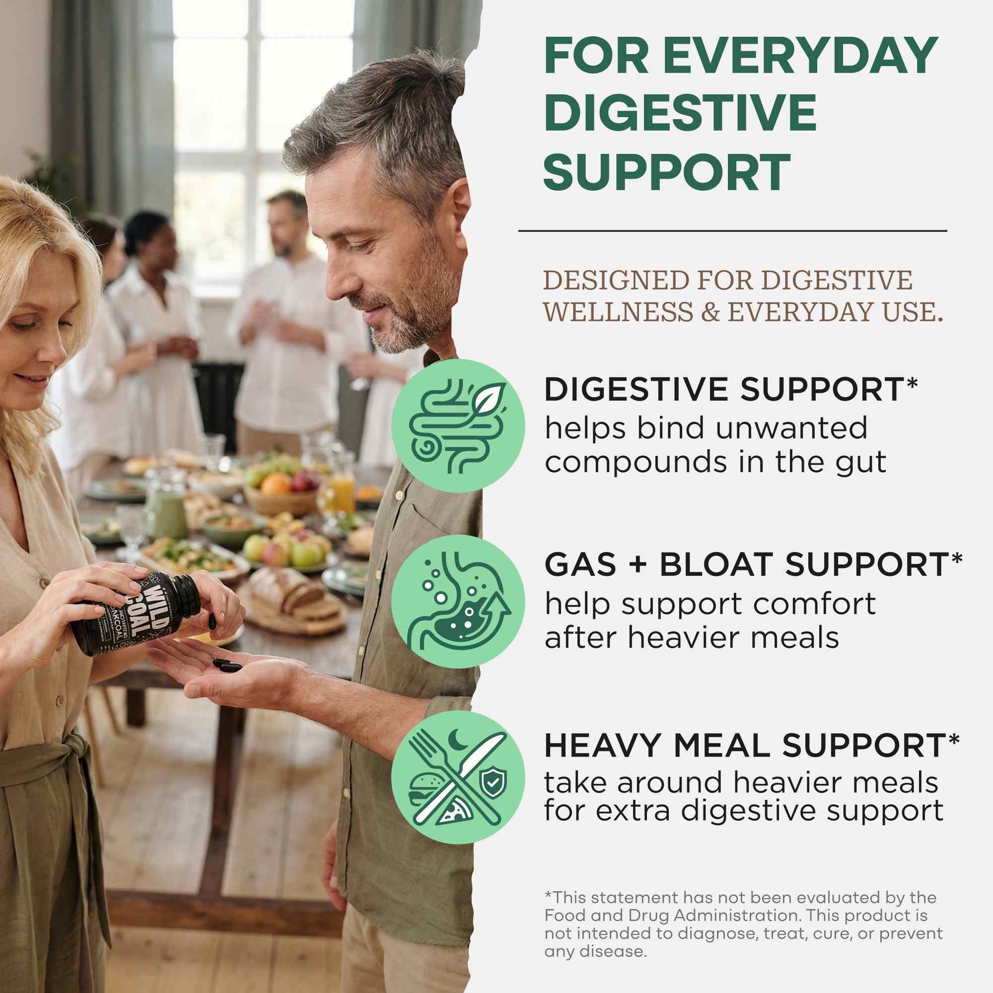 Activated Charcoal Capsules, 60 servings - Made from 100% Organic Coconuts