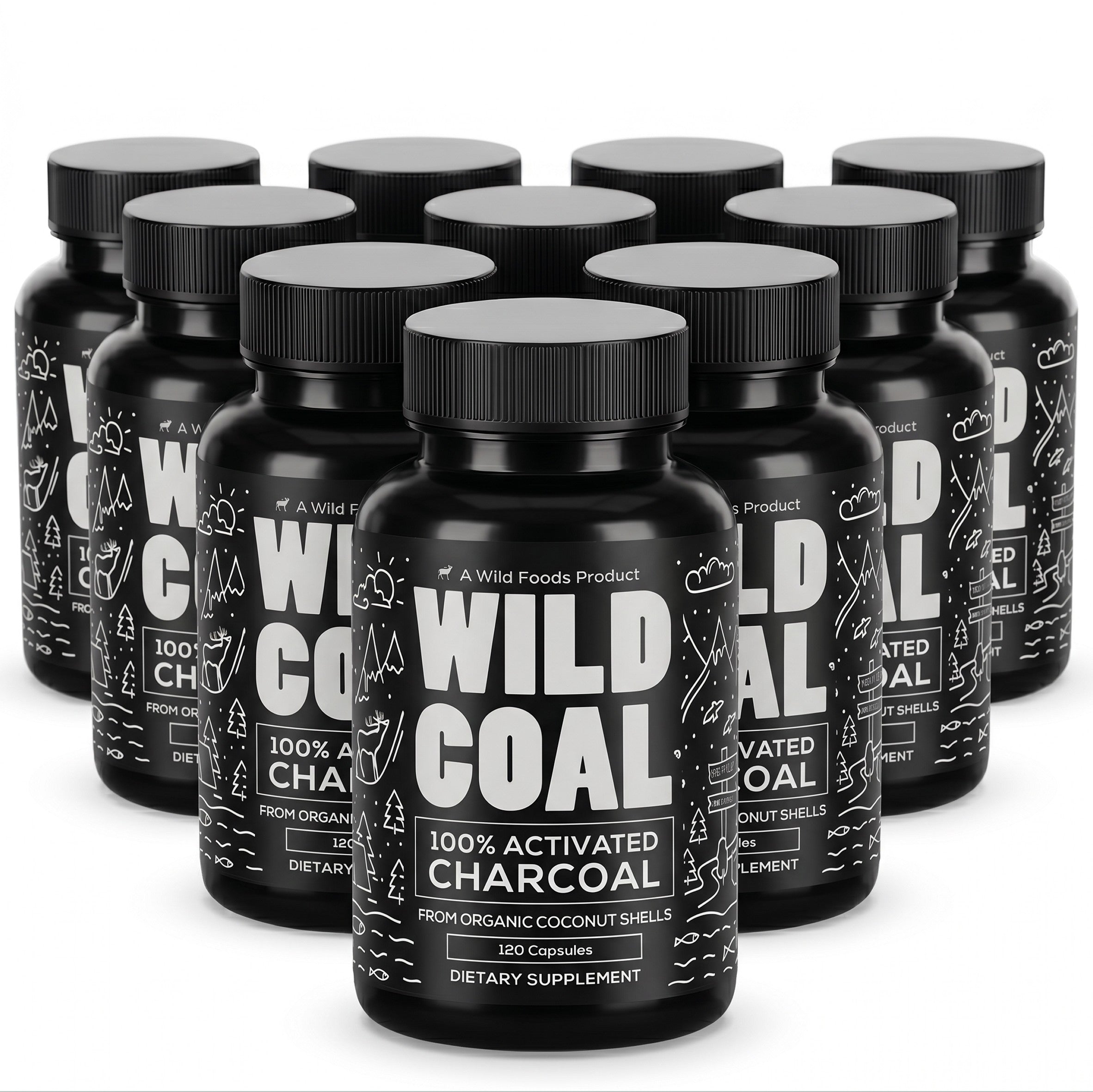 Wholesale of 10 - Activated Charcoal Capsules, 120ct
