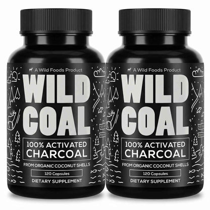 Activated Charcoal Capsules, 60 servings - Made from 100% Organic Coconuts